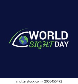 World Save The World Sight Day with blue background. great for greeting card, logo and icon