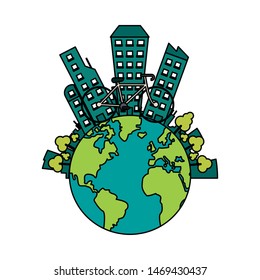 world saving ecology green, alternative transport bike cartoon vector illustration graphic design