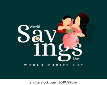 World Savings Day. World Thrift Day banner and poster design for social media and print media.