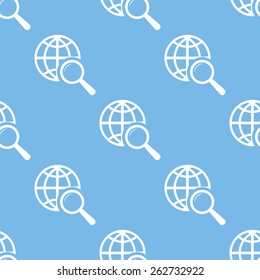 World scan blue with white seamless pattern for web design. Vector symbol