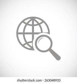 World scan web black icon on a white background. Vector symbol