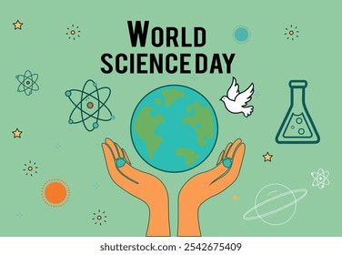 World science day banner, poster, t shirt, logo, icon for you