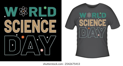 World science day banner, poster, t shirt, logo, icon for you