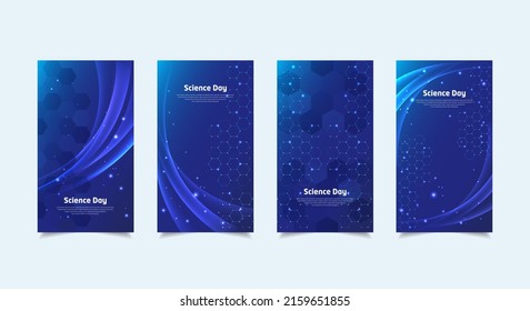 World Science Day design Stories Collection. Science Day template stories vector.