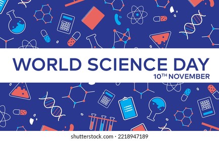 World Science Day, Design, vector, template, 10th november, creative. International day of Science, Modern, Editable, awarness, education, event, Science and technology, minimal, Science background.