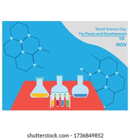 World science day for peace and development illustration background. 