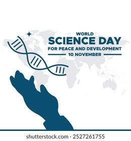 Dia Mundial da Ciência para a Paz e o Desenvolvimento, 10 de novembro, Dia Mundial da Ciência para a Paz e o Desenvolvimento, cartão comemorativo, modelo de mídia social.