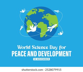 World Science Day for Peace and Development, 10 November, Social Media post design for World Science Day, Vector illustration