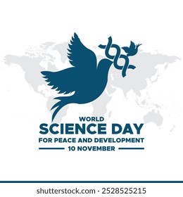 World Science Day for Peace and Development, 10th November, vector Graphic World Science Day for Peace and Development, greeting card, social media template.