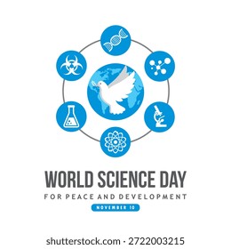 Día Mundial de la Ciencia para la Paz y el Desarrollo Concepto de Vector Diseño