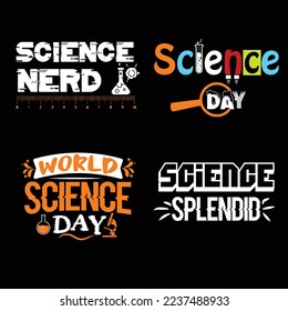 world science day  typography t shirt design bundle.