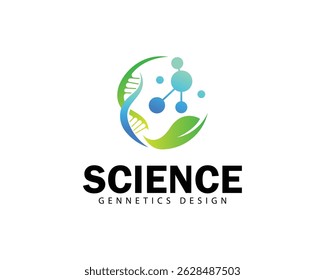 mundo ciência logotipo criativo design conceito natureza genética biologia laboratório de tecnologia