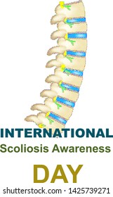 World Scoliosis Day. Scoliosis of the spine. Infographics. Vector illustration on isolated background.