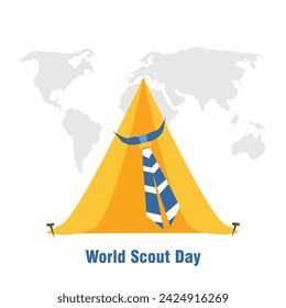 World Scout Day flat design. Flyer design. flat illustration.