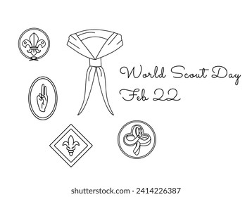 World Scout Day single-line art that is suitable for celebrating the holiday.