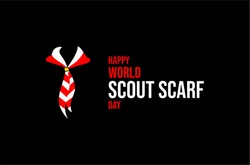 World Scout Scarf Day. Holiday Concept. Template For Background, Web Banner, Card, Poster, T-shirt With Text Inscription