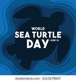 World Sea Turtle Day design vector. June 16. Abstract background. Line. Flat design vector. Poster, banner, card, background. Eps 10
