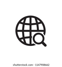 World searching icon vector