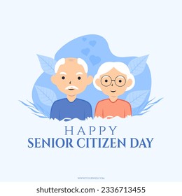 world senior citizen day template design vector with with illustrations of grandparents on modern and flat style suitable for world senior citizen day event in the world