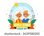 World Senior Citizen Day Vector Illustration on August 21st Celebrating and Honoring the Contributions of Older People with a Flat Style Background