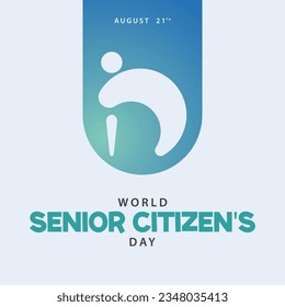 World senior citizens day. Celebrated every year on August 21th. Suitable for templates, greeting cards, social media etc