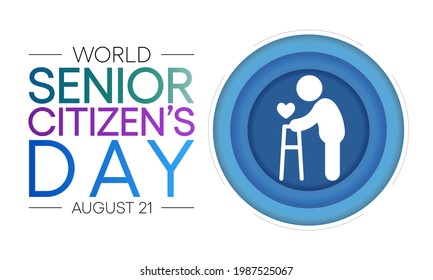 The World Senior Citizen's Day is observed on August 21 each year. The day is known to increase awareness of the factors and issues that affect older adults, such as age deterioration. Vector art