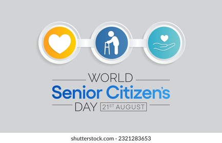 World Senior Citizen's Day is observed every year on August 21. The day is known to increase awareness of the factors and issues that affect older adults, such as age deterioration. Vector art
