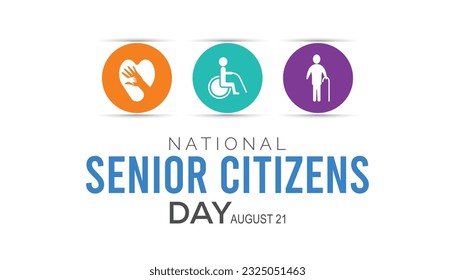 World Senior Citizen's Day is observed every year in August 21.  vector illustration. banner, Holiday, poster, card and background design.