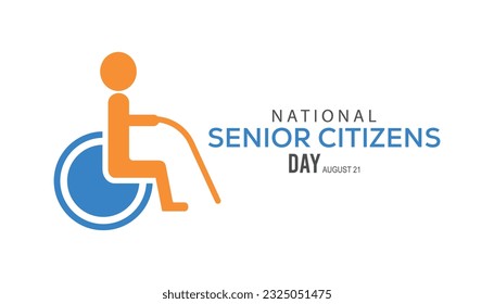 World Senior Citizen's Day is observed every year in August 21.  vector illustration. banner, Holiday, poster, card and background design.