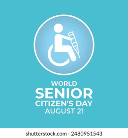 World Senior Citizen's Day is observed on August. Banner poster and happy mature couple.