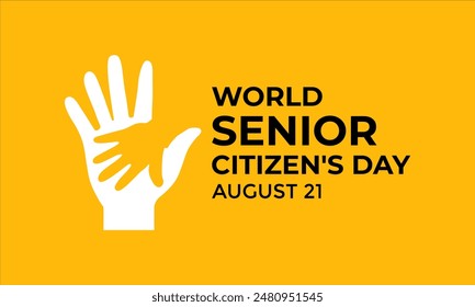 World Senior Citizen's Day is observed on August. Banner poster and happy mature couple.