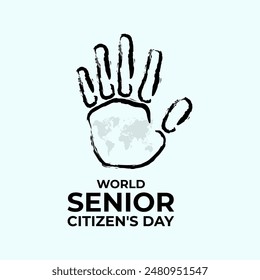 World Senior Citizen's Day is observed on August. Banner poster and happy mature couple.