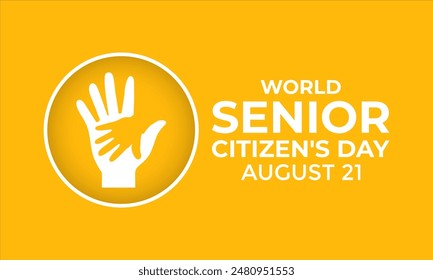 World Senior Citizen's Day is observed on August. Banner poster and happy mature couple.