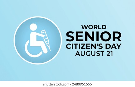 World Senior Citizen's Day is observed on August. Banner poster and happy mature couple.