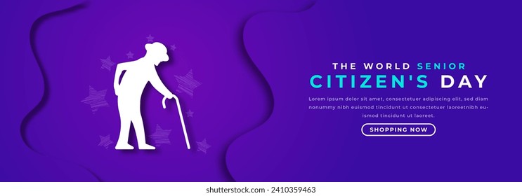 The World Senior Citizen's Day Paper cut style Vector Design Illustration for Background, Poster, Banner, Advertising, Greeting Card