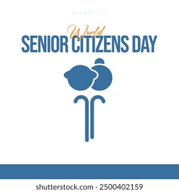 World senior citizens day. Vector illustration of an old couple. Suitable for templates, web, greeting cards, social media etc