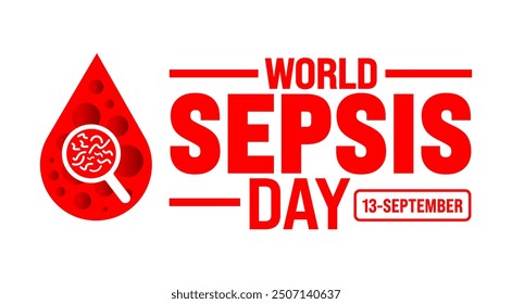 World Sepsis day background or banner design template. Holiday concept. Template for background, banner, card, poster, placard, design template with unique shapes with standard color.