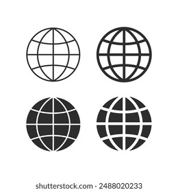 World set international earth globe icon vector illustration. HTTP, WWW, earth, global communication, planet, emblem, web, website, internet, world wide web, link, global access