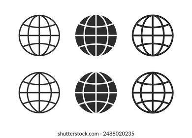 World set international earth globe icon vector illustration. HTTP, WWW, earth, global communication, planet, emblem, web, website, internet, world wide web, link, global access