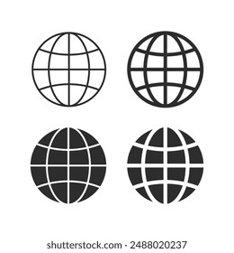 World set international earth globe icon vector illustration. HTTP, WWW, earth, global communication, planet, emblem, web, website, internet, world wide web, link, global access