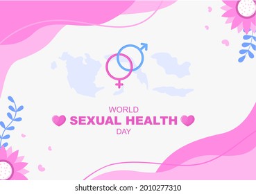 Día Mundial de la Sexualidad, que se celebra el 4 de setiembre para sensibilizar al público sobre el acoso y cómo prevenir la violencia. Ilustración de la página de aterrizaje en segundo plano