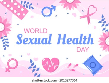 Día Mundial de la Sexualidad, que se celebra el 4 de setiembre para sensibilizar al público sobre el acoso y cómo prevenir la violencia. Ilustración de la página de aterrizaje en segundo plano