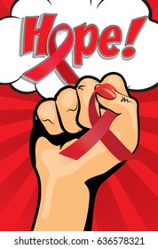 World Sexual Health Day. Hope Sign.  Pop Art Vector Illustration. 