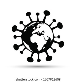 World shape Covid-19 coronavirus. Vector illustration on white background