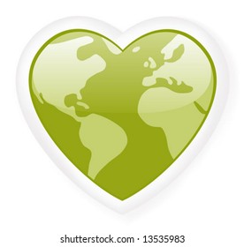 World shaped heart icon.