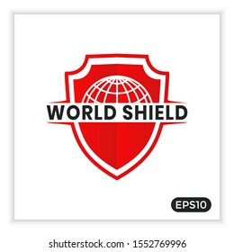 World shield logo. can be used for internet network protection icons