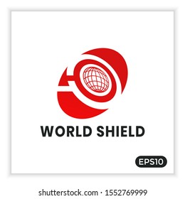 World shield logo. can be used for internet network protection icons