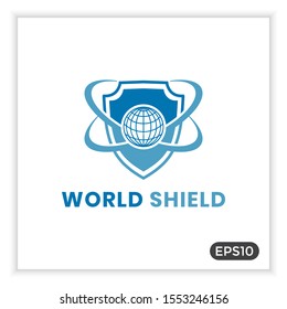 World shield logo. can be used for internet network protection icons