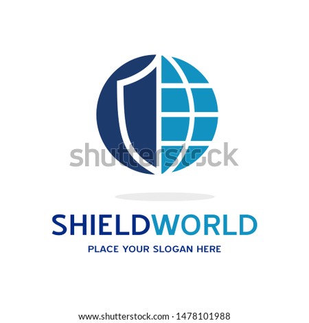 World Shield vector logo template. Suitable for earth and protection 