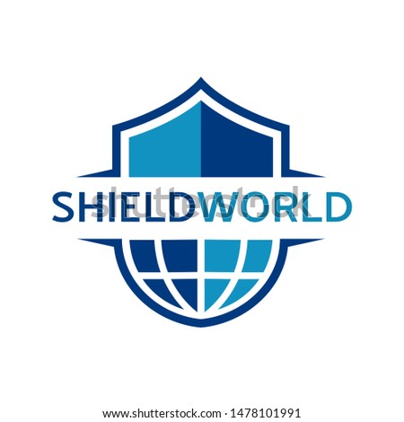 World Shield vector logo template. Suitable for earth and protection 